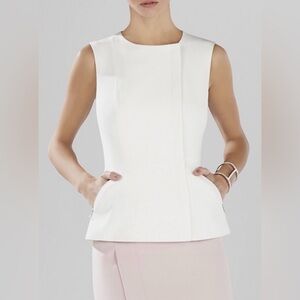 EUC BCBGMAXAZRIA Mallary Gardenia Vest Sleeveless w Zipper & Pockets - SIZE M/4